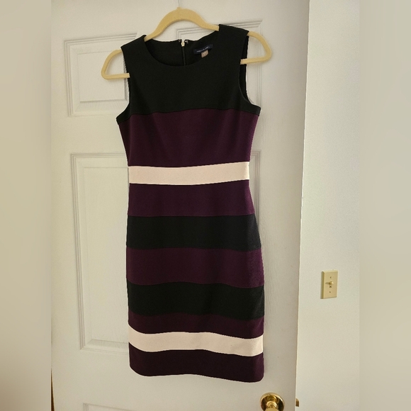 Tommy Hilfiger Dresses & Skirts - Tommy Hilfiger Hilfiger Striped Midi Dress - Purple, Black, Creamy